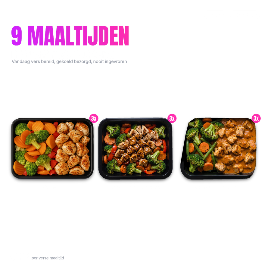 Low Carb Maaltijdpakket: 9 verse koolhydraatarme maaltijden