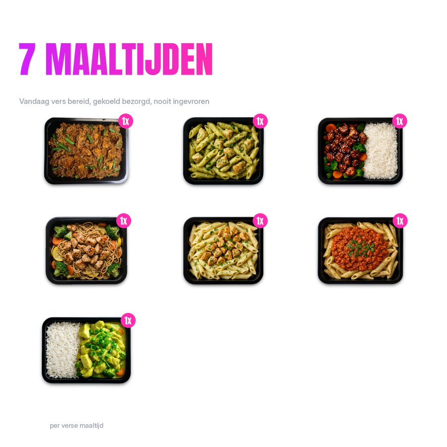 7 Dagen Weekpakket: alle 7 verse maaltijden