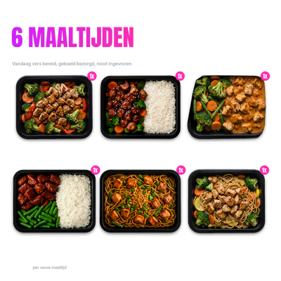 Maaltijdpakket Droogtrainen: 6 verse maaltijden