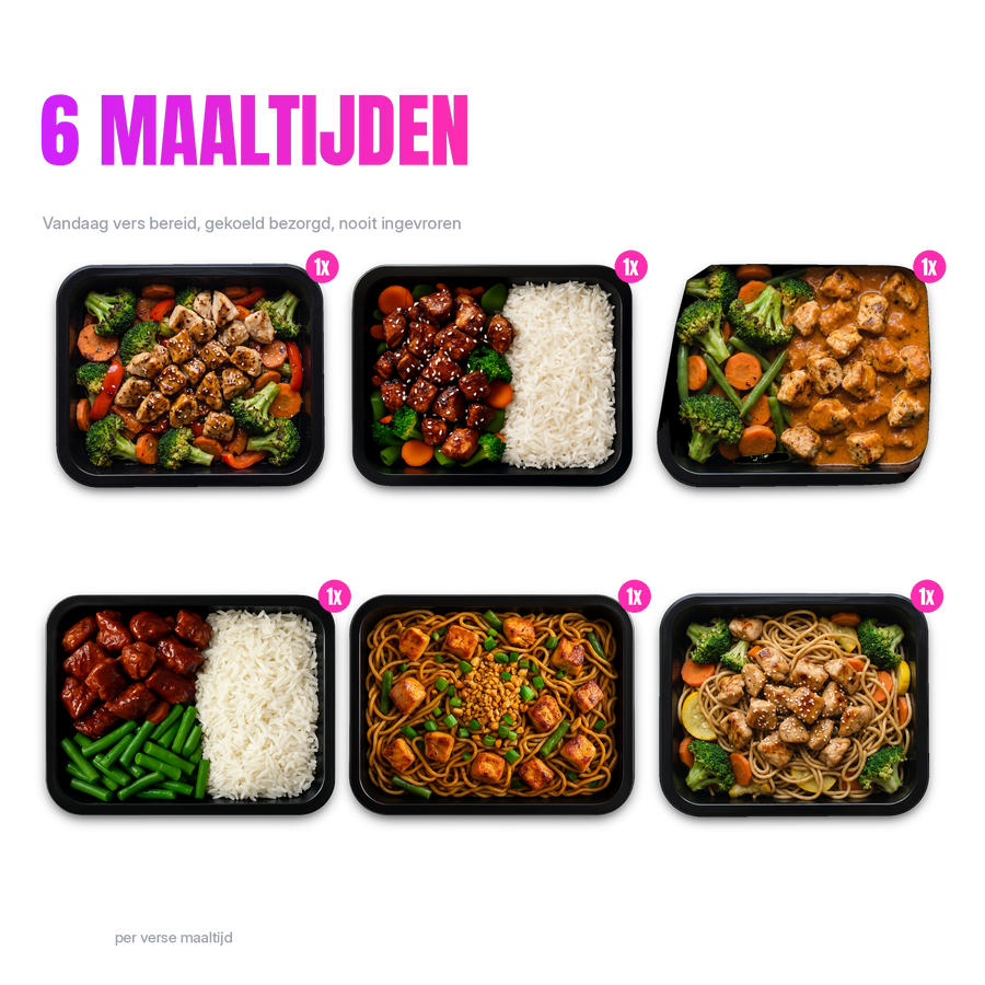 Maaltijdpakket Droogtrainen: 6 verse maaltijden