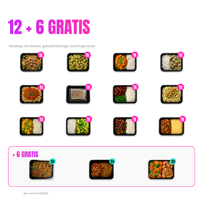 Kickstart Pakket 12 + 6 gratis: alle 18 verse maaltijden