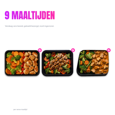 Low Carb Maaltijdpakket: 9 verse koolhydraatarme maaltijden